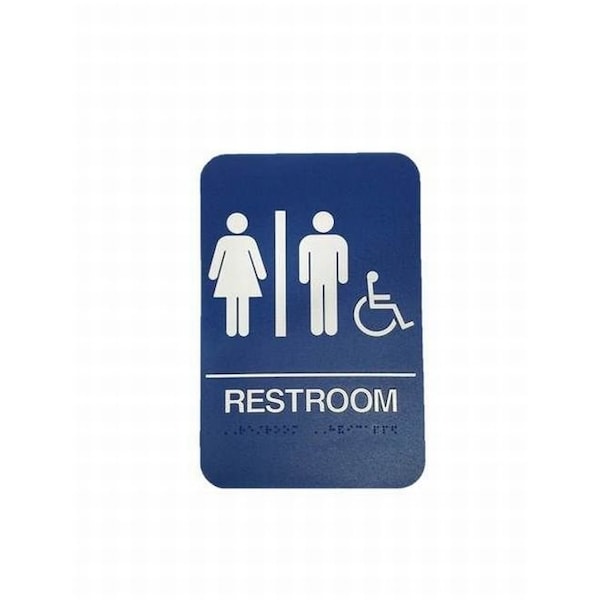 Men / Women / Handicap ADA Blue Bathroom Sign